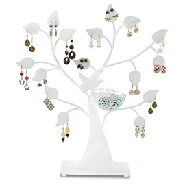 VENKON-Porte-Bijoux-Arbre-pour-le-Stockage-et-la-Prsentation-de-Bijouterie-Organisateur-Blanc-43-x-38-cm-0