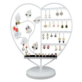 VENKON-Porte-Bijoux-Coeur-pour-Rangement-Prsentation-de-Bijouterie-Organisateur-Blanc-32-x-15-x-36-cm-0