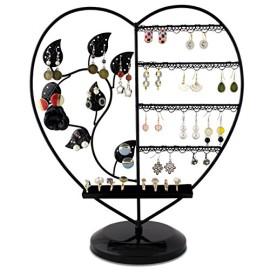 VENKON-Porte-Bijoux-Coeur-pour-Rangement-Prsentation-de-Bijouterie-Organisateur-Noir-32-x-15-x-36-cm-0