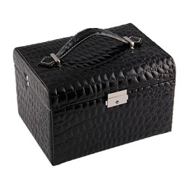 Valdler Faux cuir Grand rectangle Valdler Boîte à bijoux Voyage Storage Case Avec Verrouillage Valdler Faux cuir Grand rectangle Valdler Boîte à bijoux Voyage Storage Case Avec Verrouillage 5