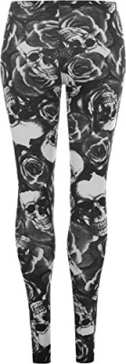 WearAll-Legging-de-tout-son-long-avec-imprim-des-crnes-et-des-roses-Leggings-Femmes-Tailles-36–42-0-0