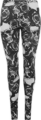 WearAll-Legging-de-tout-son-long-avec-imprim-des-crnes-et-des-roses-Leggings-Femmes-Tailles-36–42-0