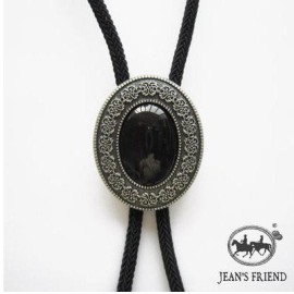 bolo-tie-cravate-texane-country-cowboy-western-onyx-noir-argent-0-1