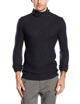 Benetton-Ribbed-Slim-Fit-Cashmere-Mix-Pull-Homme-0