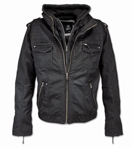 Brandit Black Rock Vintage Veste en cuir pour homme Brandit Black Rock Vintage Veste en cuir pour homme