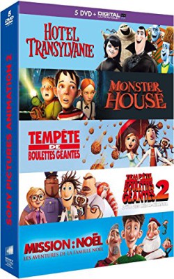 Coffret animation 5 DVD – Hôtel Transylvanie + Monster House + Tempête de boulettes géantes + Tempête de boulettes géantes 2 + Mission : Noël, les aventures de la famille Noël [DVD + Copie digitale] Coffret animation 5 DVD – Hôtel Transylvanie + Monster House + Tempête de boulettes géantes + Tempête de boulettes géantes 2 + Mission : Noël, les aventures de la famille Noël [DVD + Copie digitale] 2