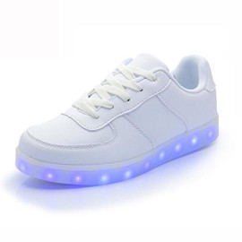 Cystyle 7 Couleur Unisexe Homme Femme USB Charge LED Lumière Lumineux Clignotants Chaussures de Sports Baskets Blanc Cystyle 7 Couleur Unisexe Homme Femme USB Charge LED Lumière Lumineux Clignotants Chaussures de Sports Baskets Blanc