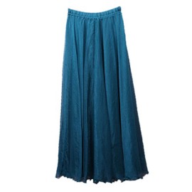 Dehang-Beau-Doux-Filles-Femmes-Double-couche-Mousseline-de-soie-lgant-Pliss-Long-Taille-extensible-Jupe-maxi-Couleurs-au-choix-0