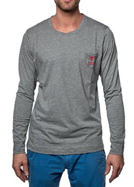 Diesel Hommes manches longues UMLT Justin-shirt col rond – Gris melange Diesel Hommes manches longues UMLT Justin-shirt col rond – Gris melange