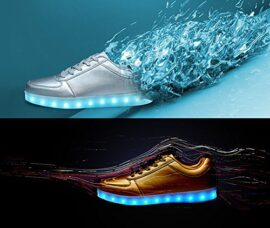 DoGeek Baskets LED Chaussures lumineuseUnisexe Femme Homme Argent Clignotants de Sports Shoes Light Up Gold DoGeek Baskets LED Chaussures lumineuseUnisexe Femme Homme Argent Clignotants de Sports Shoes Light Up Gold 4