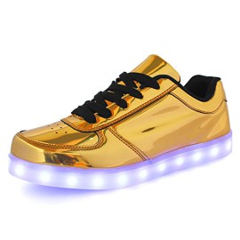 DoGeek-Chaussures-LED-Unisexe-Femme-Homme-Argent-USB-Rechargeable-Clignotants-Chaussures-de-Sports-Baskets-Argent-Gold-0-0