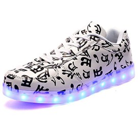 DoGeek-Chaussures-LED-Unisexe-Femme-Homme-Blanc-USB-Rechargeable-Clignotants-Chaussures-de-Sports-Baskets-Blanc-0