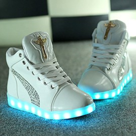 DoGeek Croix d’ange Chaussures LED Baskets Unisexe Femme Homme Argent USB Chaussures de Sports Baskets DoGeek Croix d’ange Chaussures LED Baskets Unisexe Femme Homme Argent USB Chaussures de Sports Baskets 5