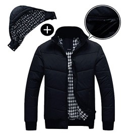 Imixcity-Hommes-Blouson-Noir-Veston-Manteau-Doudoune-Coton-Veste-Parka-Capuche-Hiver-0-1