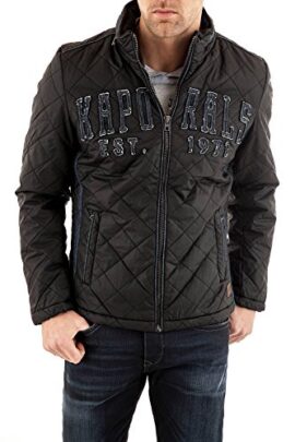 Kaporal – Blouson matelassé noir mi saison Globe homme été 2015 Kaporal – Blouson matelassé noir mi saison Globe homme été 2015