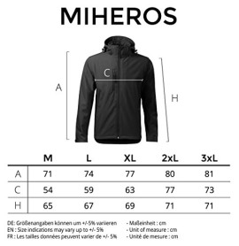 MIHEROS Blouson Softshell d’exterieur 3 couches avec capuche pour Homme – imperméabilité testée MIHEROS Blouson Softshell d’exterieur 3 couches avec capuche pour Homme – imperméabilité testée