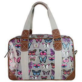 Miss-Lulu-Chouette-Motif-Floral-en-forme-de-Papillon-en-toile-cire--pois-Fourniture-Scolaire-Sac-de-voyage-week-end-0