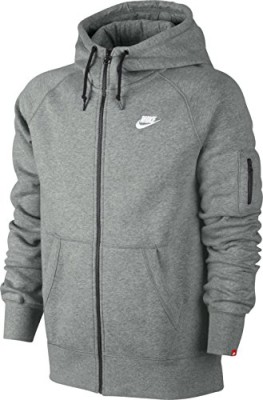 Nike-Aw77-Fleece-Sweat--capuche-zipp-Homme-Dark-Grey-0