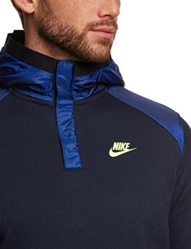 Nike-pull-pour-homme-hybrid-overlay-sweat-shirt–capuche-et-demi-zip-614480-475-bleu-xXL-0-1