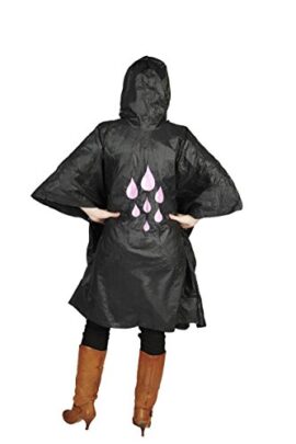 Noir Deluxe Gouttes Pluie Poncho Noir Deluxe Gouttes Pluie Poncho