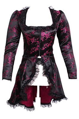 Phaze-Sexy-pour-femme-Style-gothique-Motif-floral-Elektra-veste-queue-0