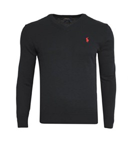 Ralph Lauren Herren Pullover Sweater V-Neck V-Ausschnitt *Small Pony Rot* Size: M / Schwarz Ralph Lauren Herren Pullover Sweater V-Neck V-Ausschnitt *Small Pony Rot* Size: M / Schwarz