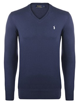 Ralph Lauren Herren Pullover Sweater V-Neck V-Ausschnitt *Small Pony Weis* Size: L / Navy Ralph Lauren Herren Pullover Sweater V-Neck V-Ausschnitt *Small Pony Weis* Size: L / Navy