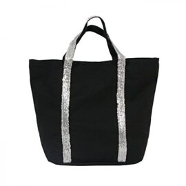 Shopping-et-Mode-Sac–main-cabas-noir-en-tissu-avec-lanires–paillettes-Noir-Tissu-0-0