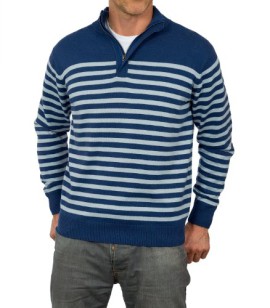 Wool Overs Pull camionneur rayé homme en cachemire et coton Wool Overs Pull camionneur rayé homme en cachemire et coton 2