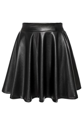 Zeagoo dames femmes Mini jupe sexy Faux cuir taille élastique plissée Zeagoo dames femmes Mini jupe sexy Faux cuir taille élastique plissée 2