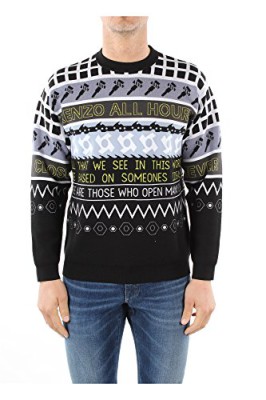 3DD5PU23462K42-Kenzo-Pull-Homme-Laine-Noir-0