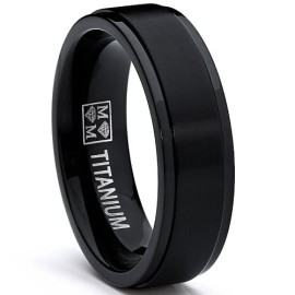 6MM Bague de mariage en titane noire. Pour Homme Intérieur Confort 6MM Bague de mariage en titane noire. Pour Homme Intérieur Confort