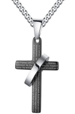 AI-Stainless-Steel-Jewelry-G2005H3-Chane-avec-pendentif-en-acier-inoxydable-en-forme-de-croix-avec-texte-en-anglais-Noirargent-0