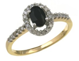 Bague-PR5647DIASAPPHIREH-Femme-Or-jaune-9-carats-236-Gr-Saphir-Diamant-023-Cts-0-0