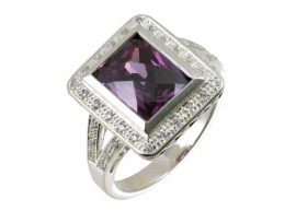 Bague – PR6225 CZ+ AMETHYST – Femme – Argent 4.5 Gr – Améthyste – Oxyde de zirconium 4.25 Cts Bague – PR6225 CZ+ AMETHYST – Femme – Argent 4.5 Gr – Améthyste – Oxyde de zirconium 4.25 Cts