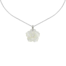 Bijoux Les Poulettes – Collier Argent Fleur de Nacre – Taille 42cm Bijoux Les Poulettes – Collier Argent Fleur de Nacre – Taille 42cm 2