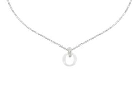 Bijoux-Les-Poulettes-Collier-Argent-Rhodi-Pendentif-Petit-Cercle-Cramique-Blanche-0-1