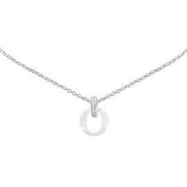 Bijoux-Les-Poulettes-Collier-Argent-Rhodi-Pendentif-Petit-Cercle-Cramique-Blanche-0