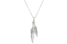 Bijoux-Les-Poulettes-Collier-Deux-Plumes-dArgent-Taille-45-cm-0-1