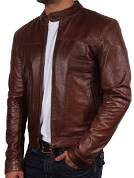 Biker cuir veste homme marron neuf avec transformation style bomber en cuir design style veste manteau Biker cuir veste homme marron neuf avec transformation style bomber en cuir design style veste manteau 4