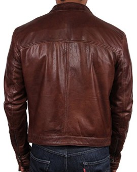 Biker cuir veste homme marron neuf avec transformation style bomber en cuir design style veste manteau Biker cuir veste homme marron neuf avec transformation style bomber en cuir design style veste manteau 5