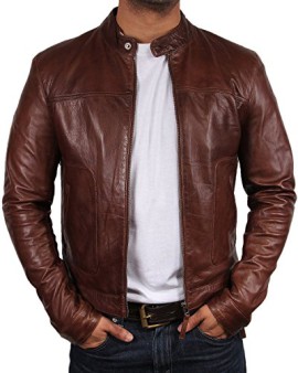 Biker cuir veste homme marron neuf avec transformation style bomber en cuir design style veste manteau Biker cuir veste homme marron neuf avec transformation style bomber en cuir design style veste manteau 2