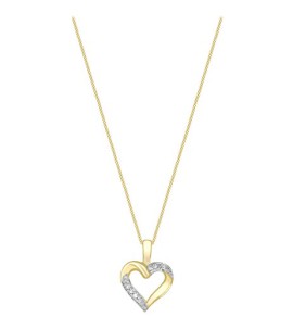 Carissima-Gold-Collier-Femme-avec-pendentif-1442264-Coeur-Or-jaune-9-Cts-149-Gr-Diamant-0-0