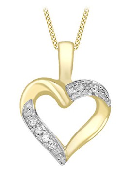 Carissima-Gold-Collier-Femme-avec-pendentif-1442264-Coeur-Or-jaune-9-Cts-149-Gr-Diamant-0