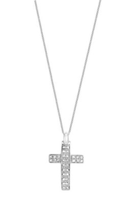 Carissima-Gold-Collier-Femme-avec-pendentif-Croix-Or-blanc-9-cts-27-Gr-Diamant-0-0