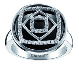 Ceranity – 1-12/0071-N – Bague Femme – Géométrique – Argent 925/1000 5.79 gr – Céramique – Oxyde de zirconium – Noir/Blanc Ceranity – 1-12/0071-N – Bague Femme – Géométrique – Argent 925/1000 5.79 gr – Céramique – Oxyde de zirconium – Noir/Blanc 2