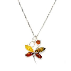 Collier et Pendentif Papillon en Argent 925/1000 et Ambre – 41 à 61cm Collier et Pendentif Papillon en Argent 925/1000 et Ambre – 41 à 61cm