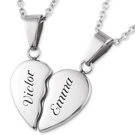 Collier-pendentif-damiti-avec-gravure-laser-personnalise-2-moitis-dun-coeur-et-2-chanes-acier-inoxydable-45-50-cm-0