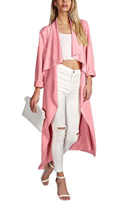 Cravog-Elgant-Femme-Ceinture-Manche-Longue-Trench-Longue-Poncho-Cardigan-Manteau-0