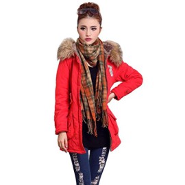 Cravog Femme Hoodie Fourrure Hiver Rembourré épais Long Manteau Parka à Capuche Rembourrage Cravog Femme Hoodie Fourrure Hiver Rembourré épais Long Manteau Parka à Capuche Rembourrage